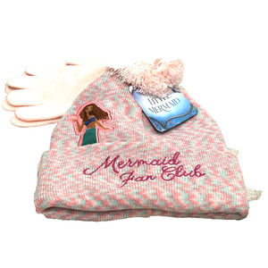 NWT Disney Girl's Little Mermaid Fan Club Pink Beanie Hat